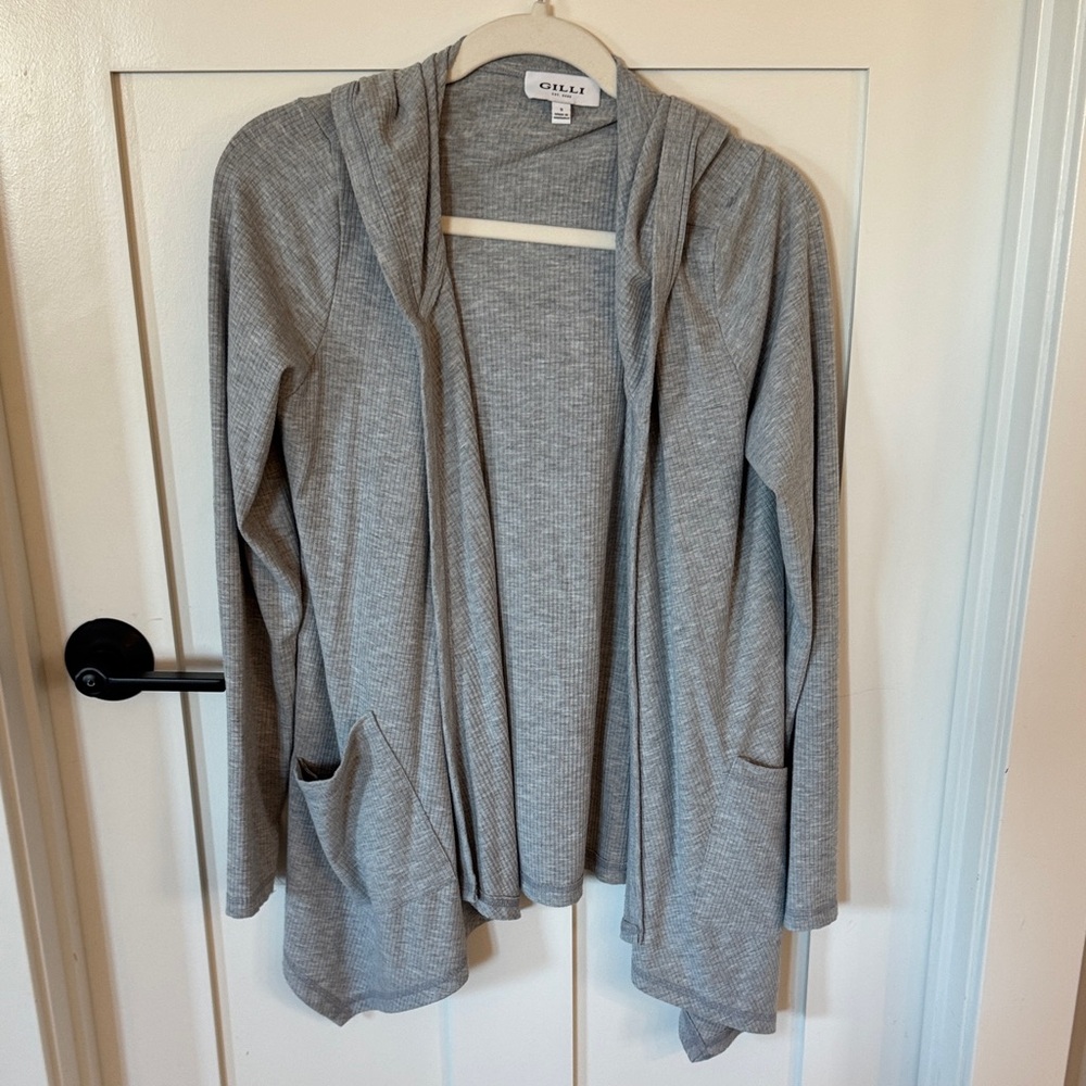 Gilli Light Gray Hooded Cardigan